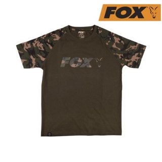 Tričko pro rybáře FOX CAMO/KHAKI CHEST PRINT T-SHIRT