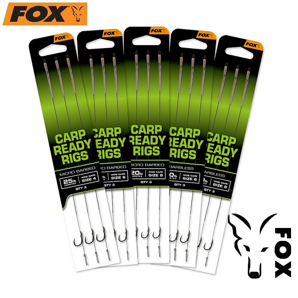 FOX návazec  Carp Ready Rigs x 3 - Wide Gape size 6 (20lb)