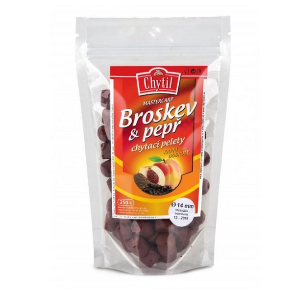 Chytil Chytací pelety s dírou 250 g 14 mm BROSKEV-PEPŘ