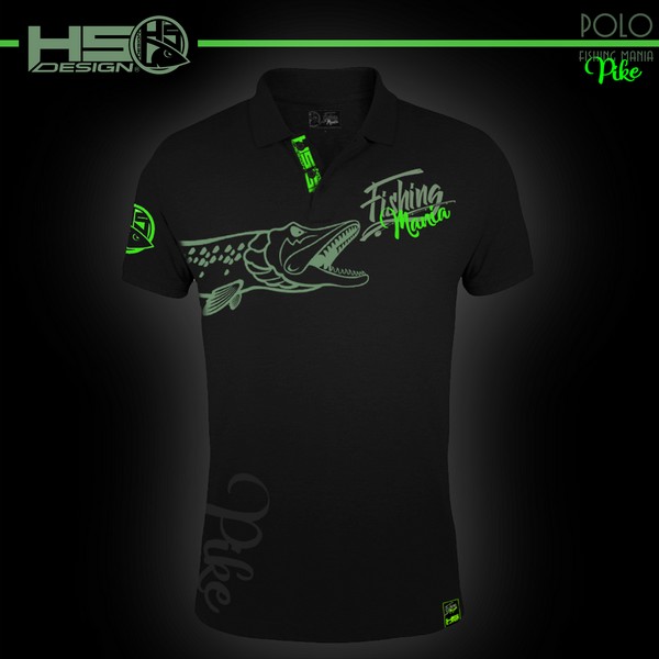Tričko pro rybáře Hotspot Design Polo Pike Mania velikost L