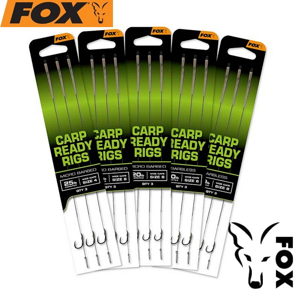 FOX návazec bez protihrotu Carp Ready Rigs x 3 - Wide Gape size 8 Barbless (20lb)