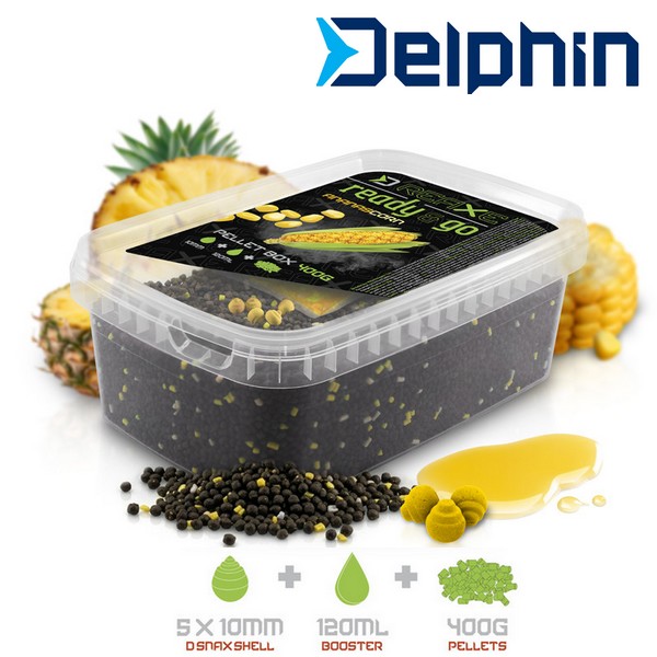 Pellet box Delphin Reaxe READY&GO Kukuřice-Ananas/400g