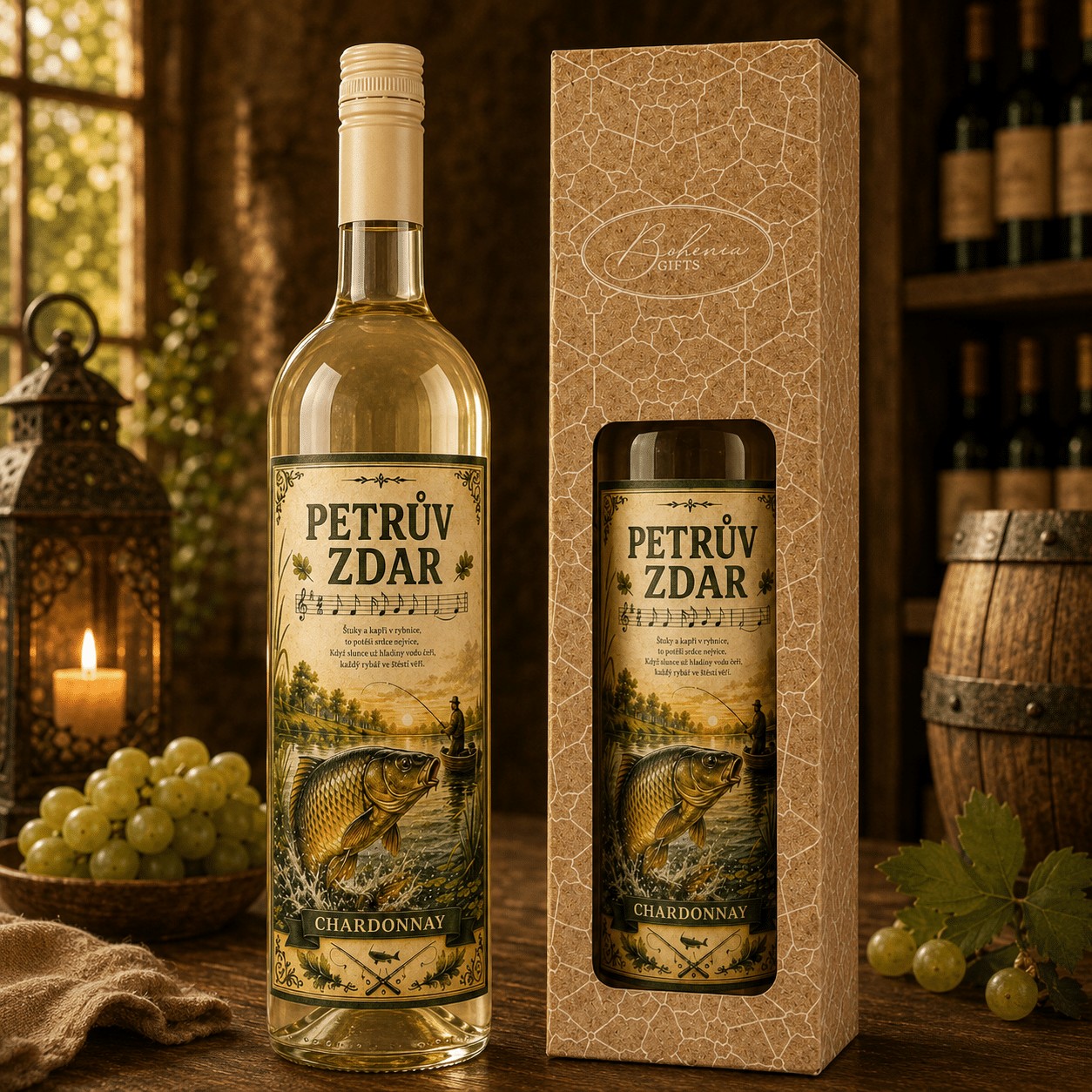 Dárkové bílé víno Chardonnay 0,75 l – Petruv zdar
