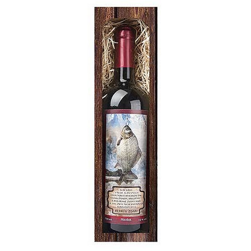 DÁRKOVÉ VÍNO pro rybáře 0,75 L - PETRŮV ZDAR (MERLOT)