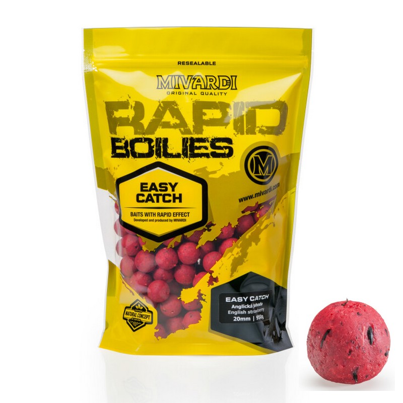 Mivardi boilies Rapid Easy Catch - Anglická Jahoda 950g 16 mm