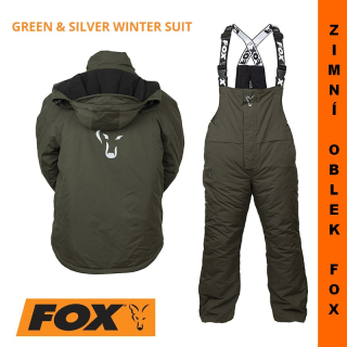 Zimní oblek pro rybáře FOX GREEN & SILVER WINTER SUIT