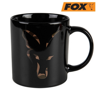 Hrnek pro rybáře FOX  Black and Camo Head Ceramic Mug