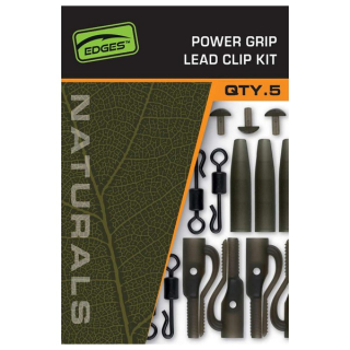FOX sada na závěs olova Edges Naturals Power Grip Lead clip kit x 5