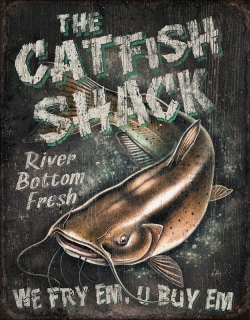 Plechová cedule pro rybáře - Catfish Shack (Sumec)