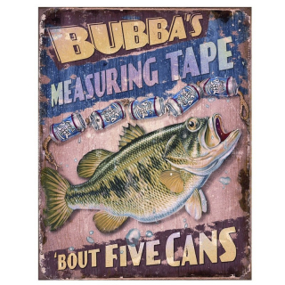 Plechová cedule pro rybáře - BUBBAS Measuring Tape