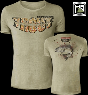 Tričko pro rybáře Vintage tričko Trout Explosive  HOTSPOT DESIGN